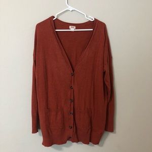 Burnt Orange Button Up Cardigan